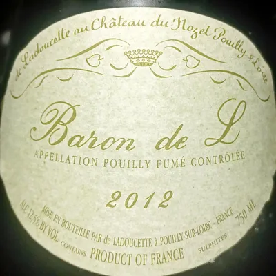 2012 Baron de -L- Pouilly Fumé, Loire.